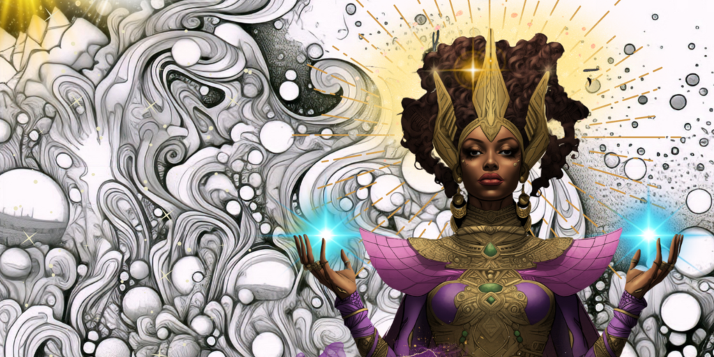 Major Arcana Portraits: Afrofuturistic Tarot Grayscale Colorin